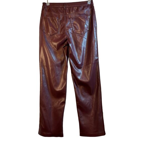 NWT Joie Burgundy Faux Leather Pant - Size 6 - Picture 11 of 14